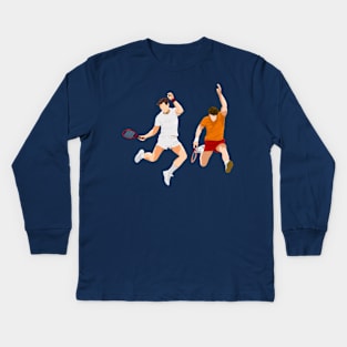 Whizzer and Marvin playing tennis Kids Long Sleeve T-Shirt